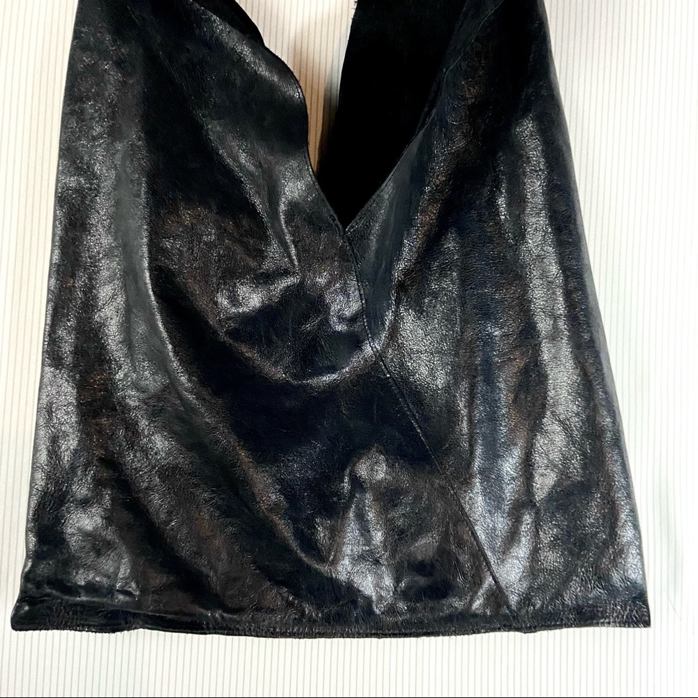 Genuine Leather Bindle Hobo Bag - Picture 4 of 13
